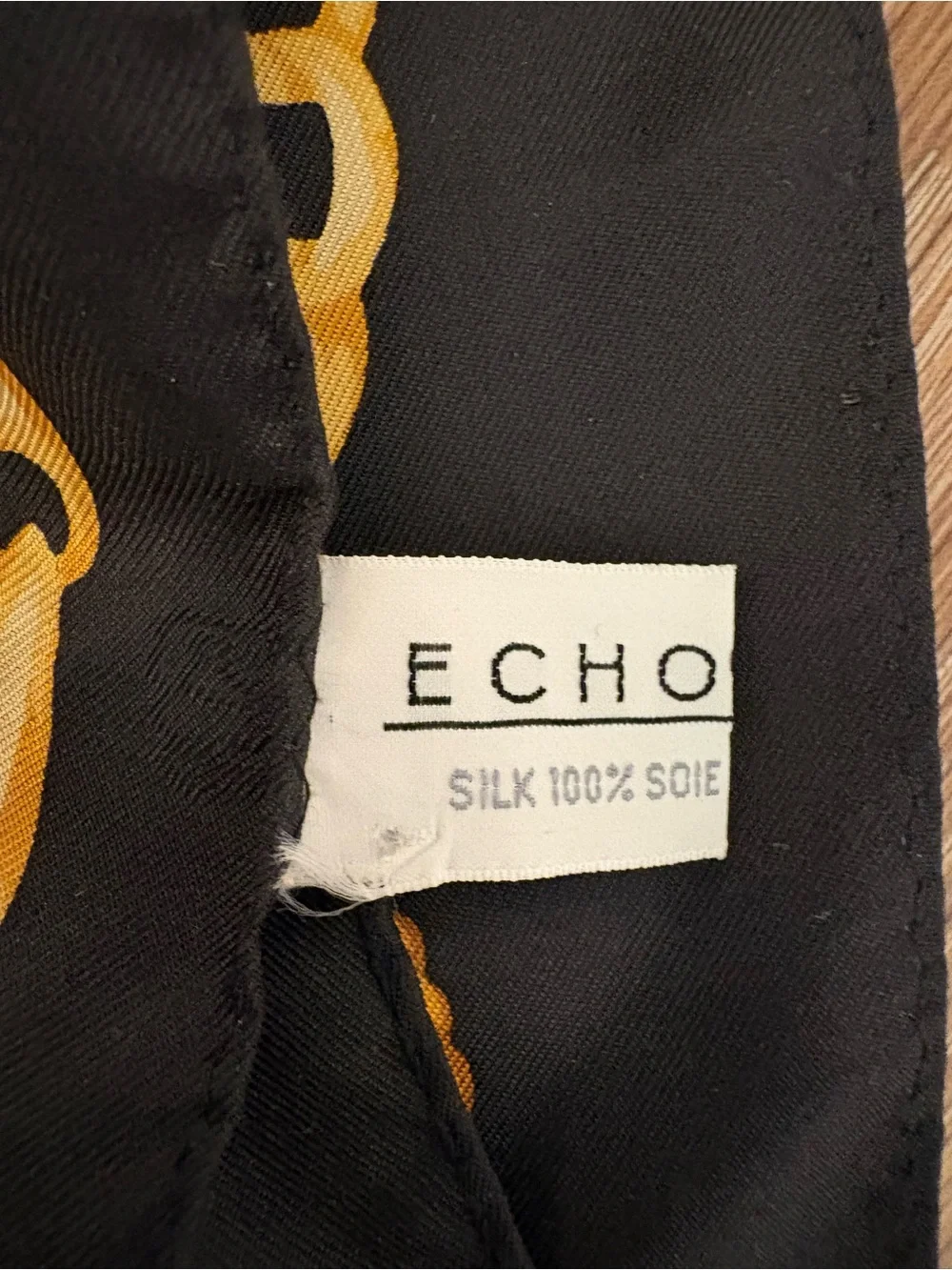 Echo Red & Black Polka Dot Scarf with Gold Chain Motif
